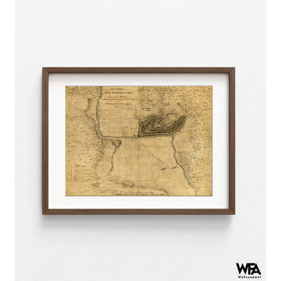 Walmscock près de Bennington montrant les cartes de l'attaque de l'ennemi, impression de carte historique, décoration murale de guerre antique, cadeau de l'histoire ancienne