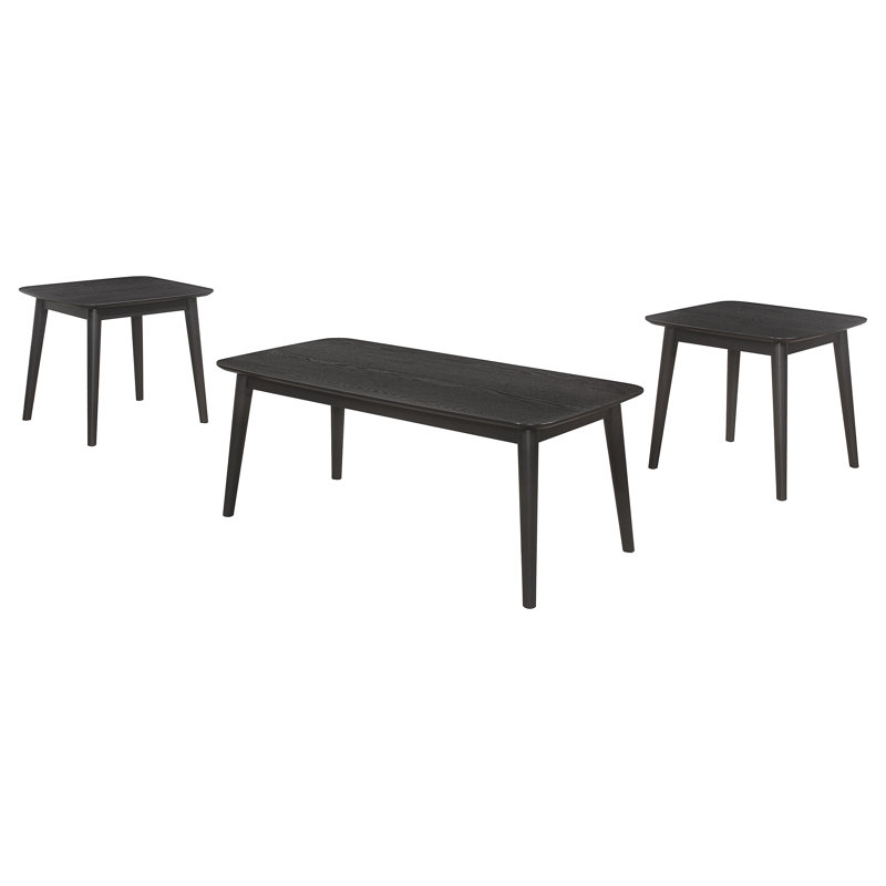 Bivens Black 3-Piece Rectangular Coffee Table Set