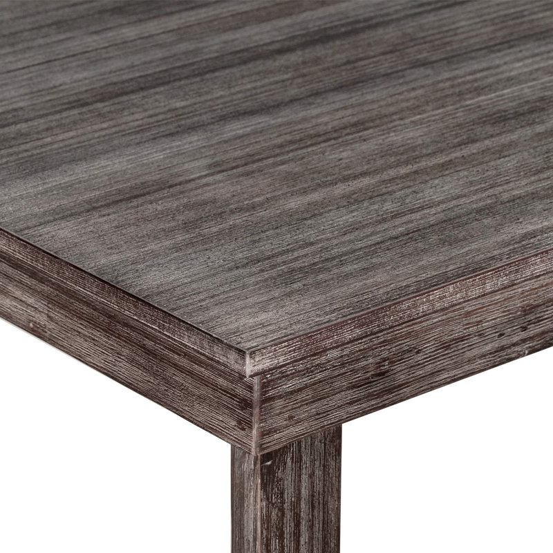 Gray Rubberwood Farmhouse Counter Height Dining Set with Cushioned Chairs