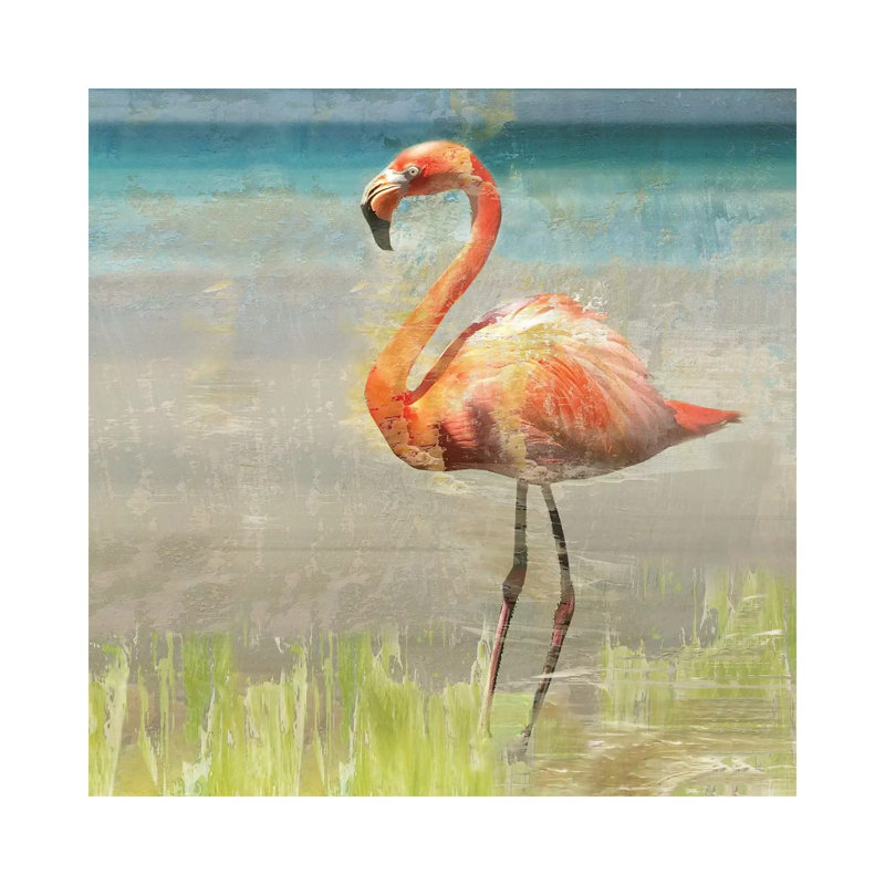 Flamingo Fancy II by Nan - Wrapped Canvas Painting, 30.48cm H x 30.48cm W x 1.91cm D