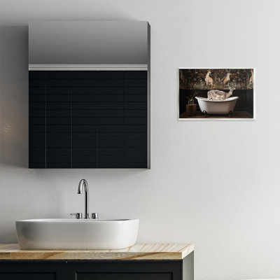 Forest Elk Rustic Bath Time Wall Plaque, design by Sasha