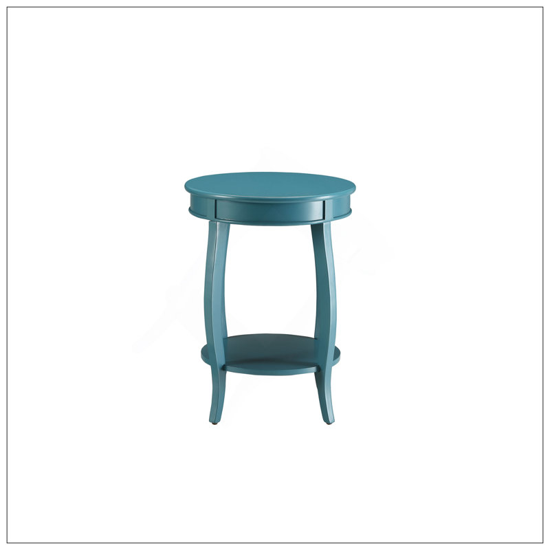 Aberta Teal Finish Accent Table, Teal