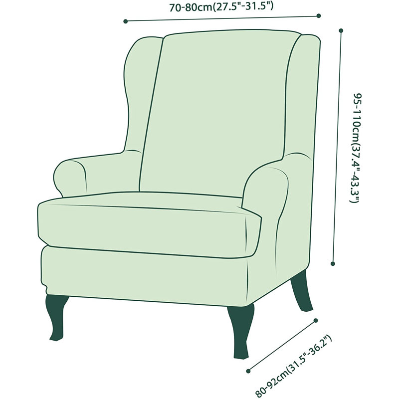 T-Cushion Wingback Slipcover, Chocolate