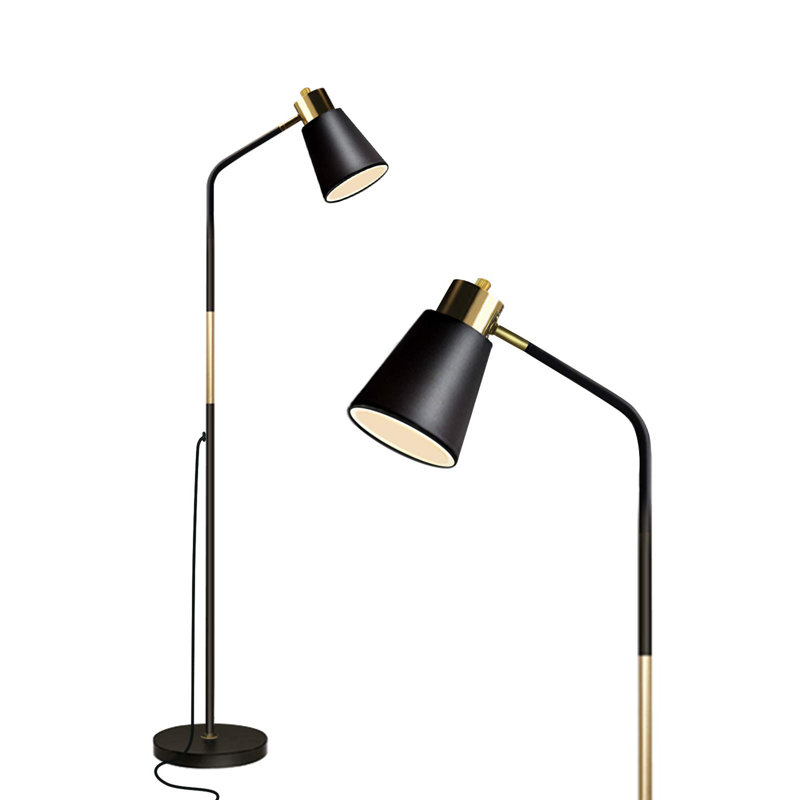 Lampe sur pied arquée 57,48 po Hadlock, Noir