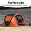 Tente de camping 2 personnes noire + orange Pop Up