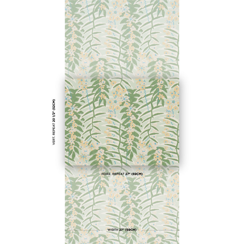 Ashbee Botanical Wallpaper, Aqua