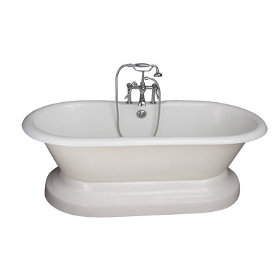 66'' x 32'' Freestanding Soaking Cast Iron Bathtub