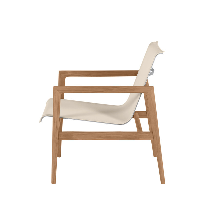 Coast Patio Lounge Chair, Natural Teak Frame/Canvas Sling