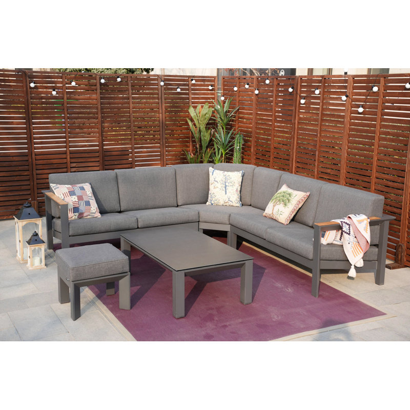 Ensemble de conversation modulaire avec coussins 6 pièces