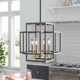 Orona 4 - Light Steel Dimmable Lantern Square / Rectangle Chandelier