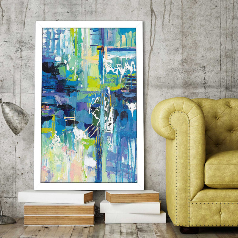 Sequence par Jeanette Vertentes - Peinture, Cadre blanc, H 49,5 po x l 33,5 po x P 1 po