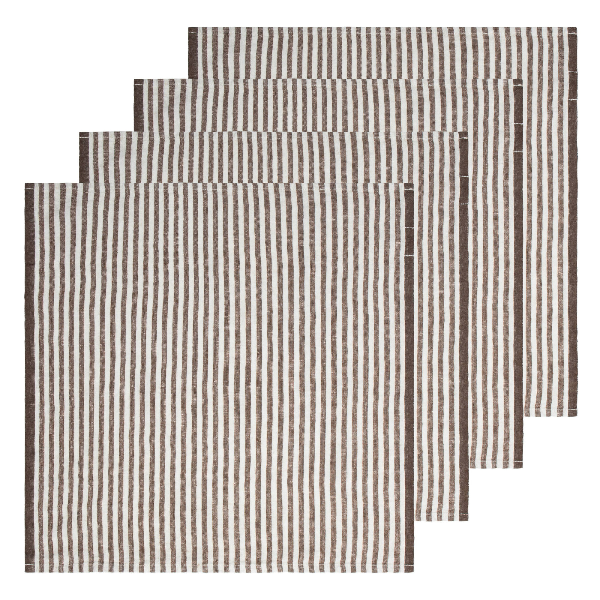 Adamsburg Linen Striped Square Napkin, Walnut
