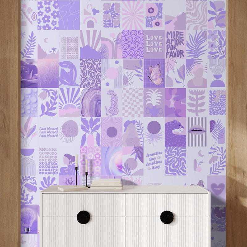 Papier peint à motif géométrique Mid-Century, L 72 po x l 48 po