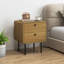 40cm W Engineered Wood Bedside Table