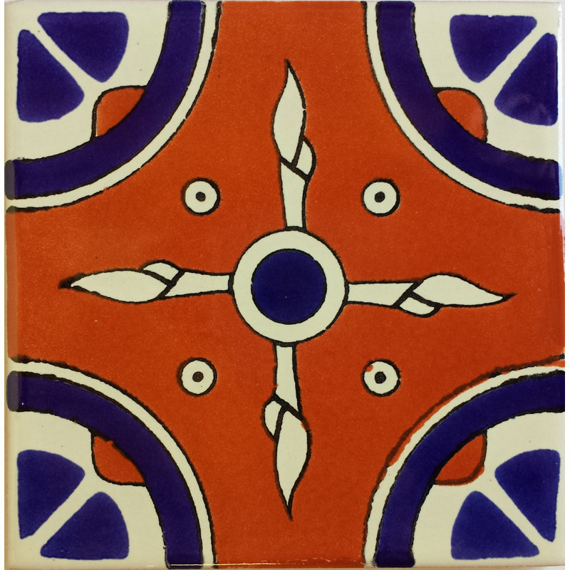 4,2 po x 4,2 po 9 pièces TalaMex carreau d'argile mexicain dosseret fait à la main Talavera mosaïque