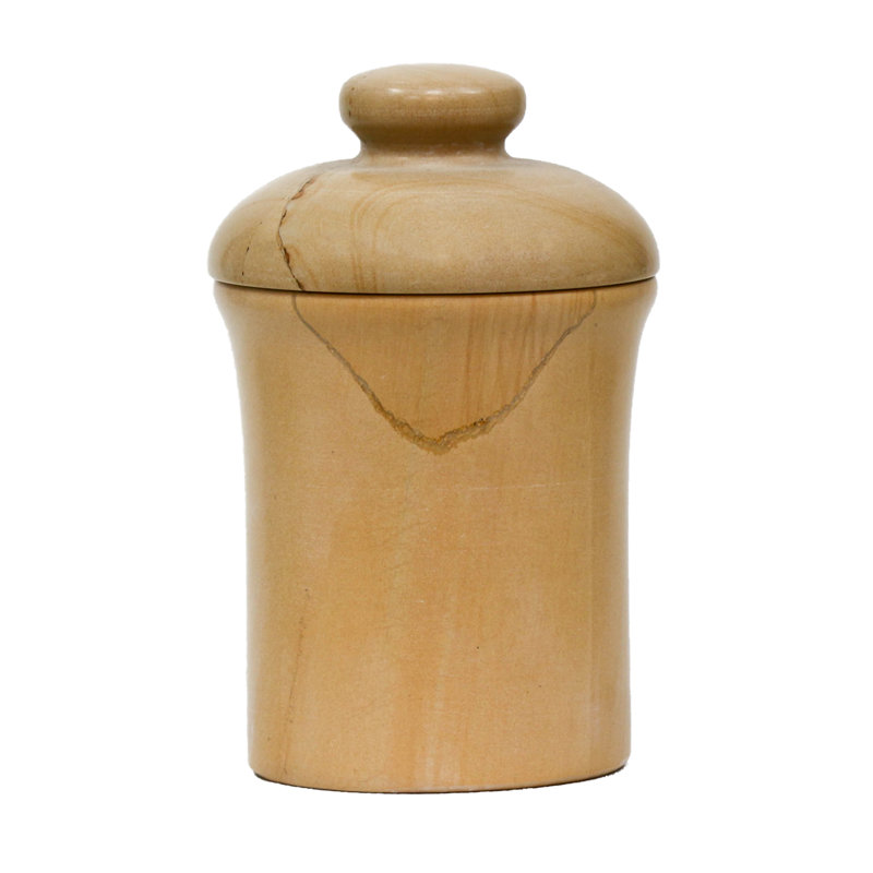 Teak Marble Decorative Jar with Lid – Natural Stone Storage Accent