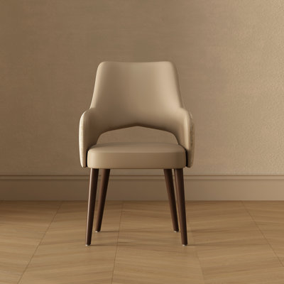 Fauteuil de salle à manger rembourré en bois massif Liora