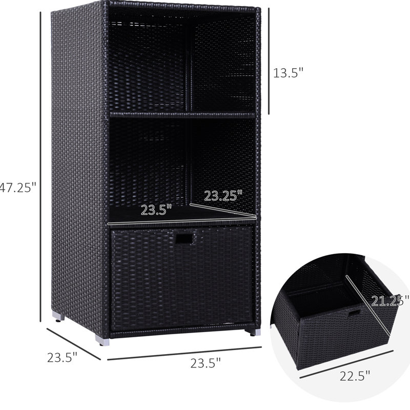 Étagère de rangement pour spa avec panier, tablette et tiroir - imperméable à l'eau, 2 tablettes, pour l'intérieur et l'extérieur