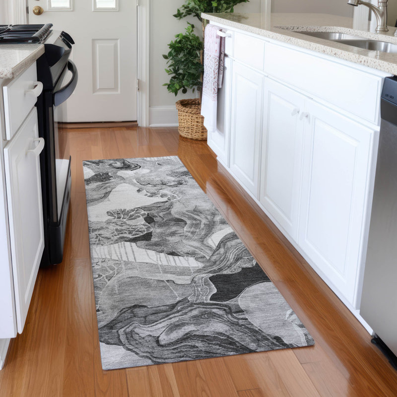 Premium Machine Washable Mehara AMF1691 Abstract Rug, Runner 2'3" x 7'6"