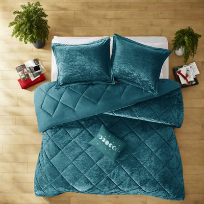 Luxury Velvet Bedding Sets, Full Queen Polyester Modern Home Comfort