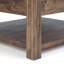 Table basse carrée rustique en bois d'acacia massif l 38 po avec 2 tiroirs et tablette ouverte Monroe-767683053