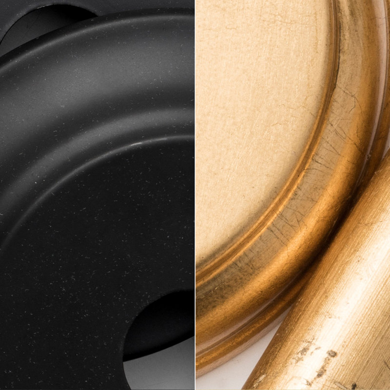 2 - Light Pendant, Matte Black/Antique Gold