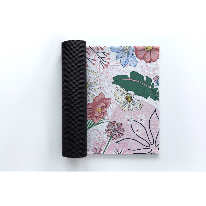 Non-Slip Floral Outdoor Doormat