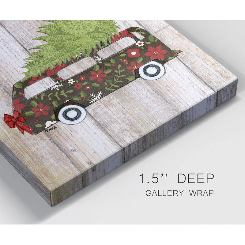 Classic Auto Christmas III - ensemble de 2 impressions sur toile tendue, H 16 po x l 32 po x P 1 po
