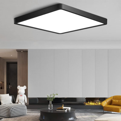 Plafonnier encastré carré 12W 24W à DEL, plafonnier à DEL blanc naturel, plafonniers modernes à fixation en surface, éclairage plat mince pour chambre à coucher, cuisine, salle de bain, etc.