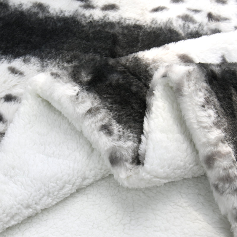 Couverture en fausse fourrure Citraka, L 60 po x l 50 po, Noir
