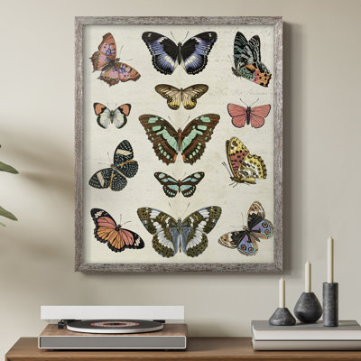 Flutterbys I Framed Print - Solid Wood