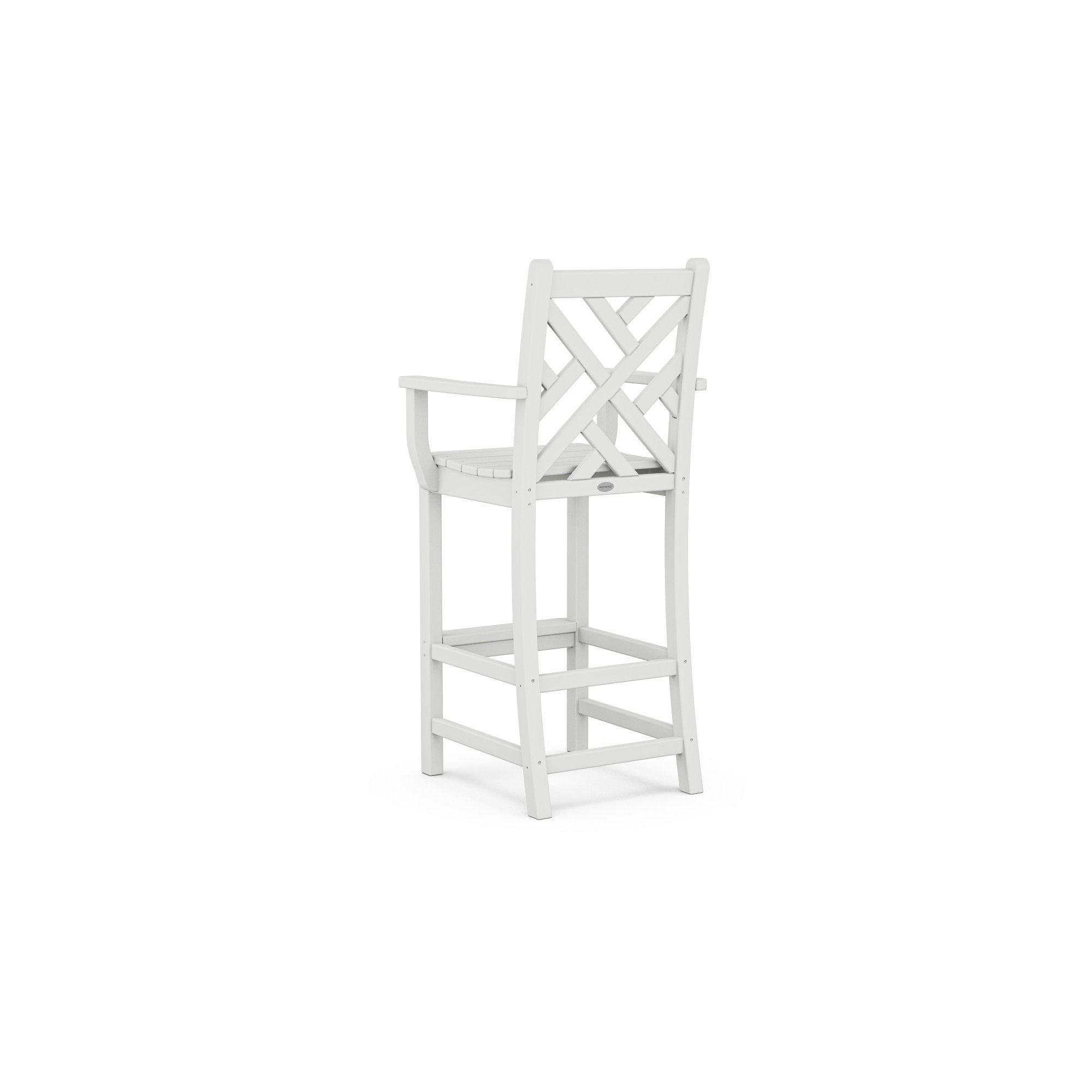 POLYWOOD Chippendale Bar Arm Chair in Sand, White