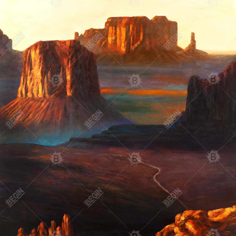 Toile Monument Valley Tribal Park | Cadre moderne brun