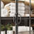 Black Metal Frame Bathroom Storage Cabinet With LED Lights & 4 Tempered Glass Doors