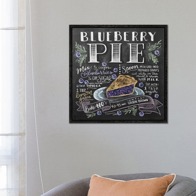 Blueberry Pie Recipe - Print on Canvas