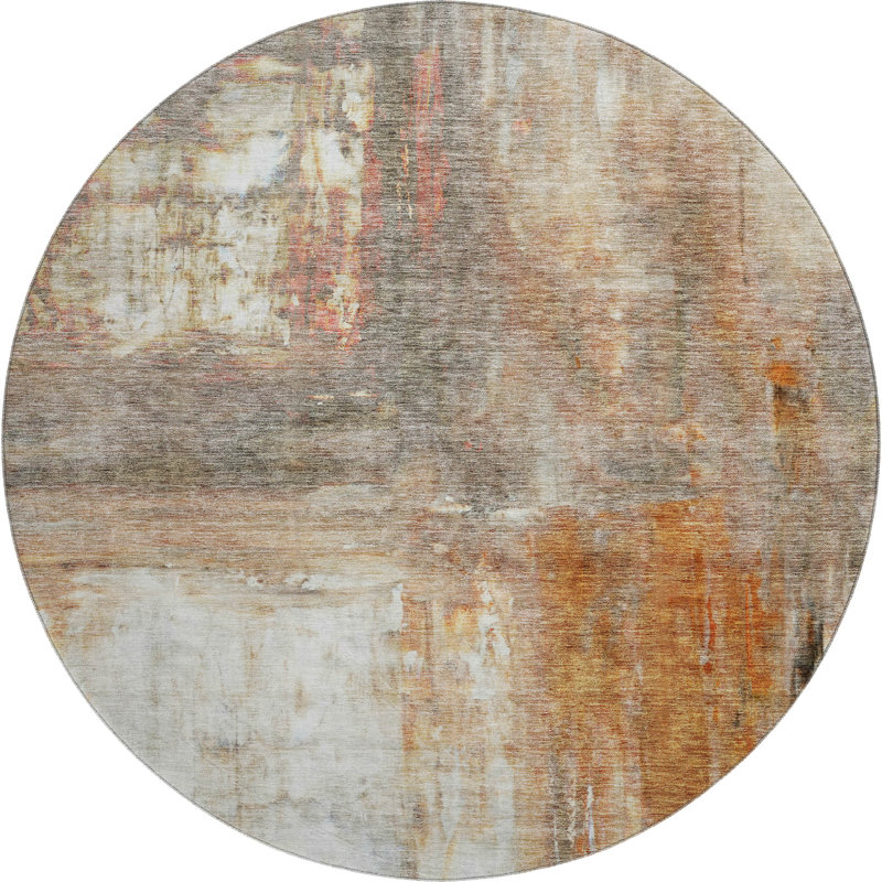 Premium Machine Washable Katelyn AMF1095 Modern Rug, Round 8'