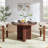 47" Fluted Round Dining Table For 6 With Thickened Edge & Sturdy Pedestal Base-923668683-923715004