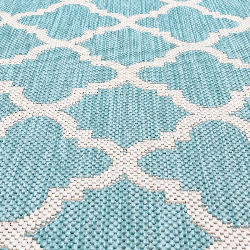 Tapis intérieur / extérieur turquoise Finchley, Rectangle 2 pi x 3 pi