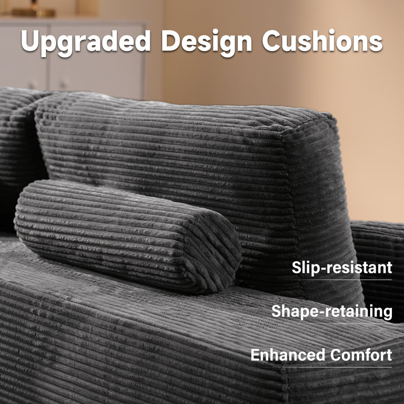 Kustas 2 - Piece Upholstered Compression Sectional with Pillow, No Assembly Required Sleeper Sofa, Free Combination Sofa Bed for Living Room