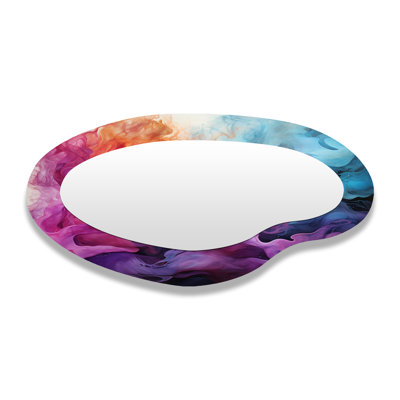 Encre liquide liquide, nuages magenta mauve - miroir mural moderne abstrait