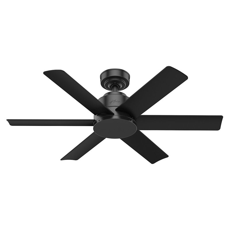 112cm Ceiling Fan with Light Kit, Mattee Black, Mattee Black