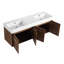 Meuble-lavabo mural 60 po avec lavabo, lavabo à double rebord épais en résine-1503426