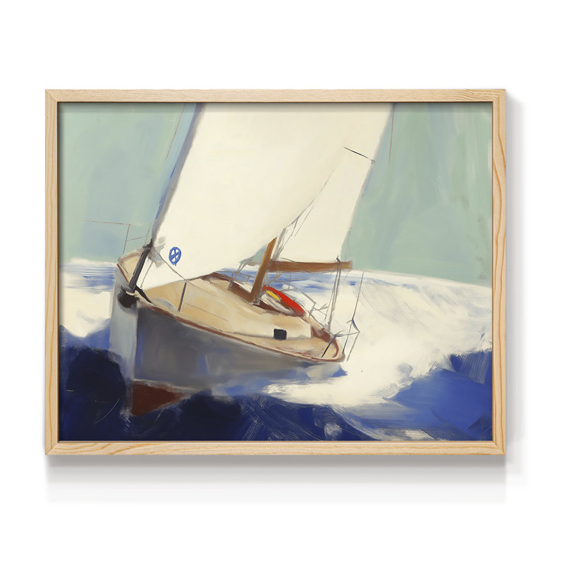 Série nautique - XLIV - impression encadrée - réarmable, 8" H x 10" W, Natural