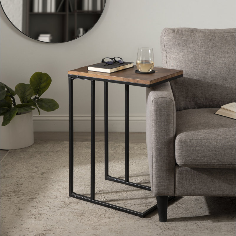 Solid Wood Top End Table, Brown