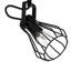 Kendan 3 Light Industrial Matt Black Wire Shade Spotlight with Wooden Backplate, 3xE14. Max. 10W LED (Bulb not included)