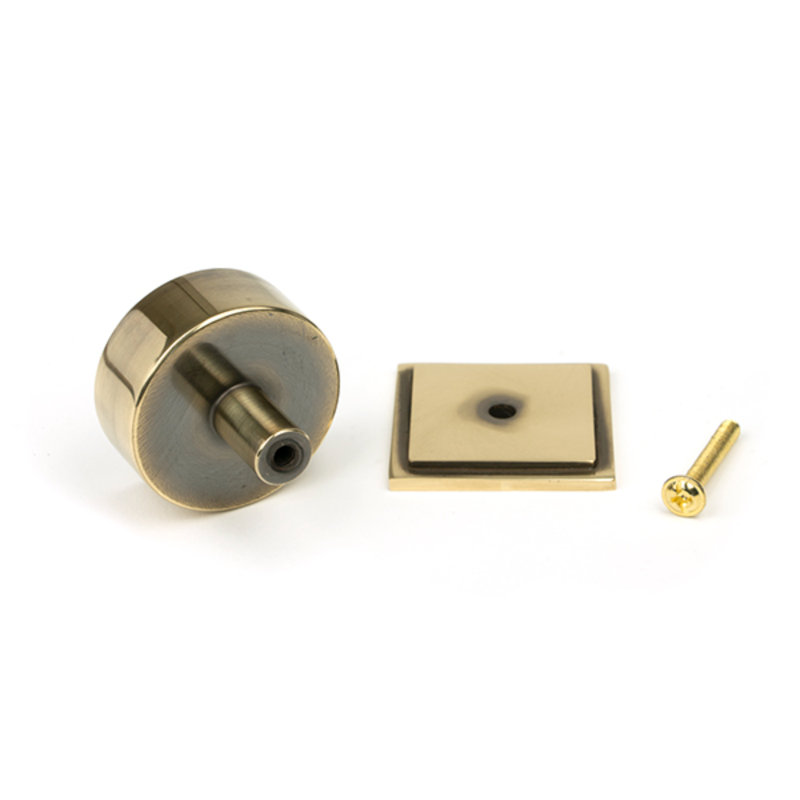 38mm Square Knob, Aged Brass