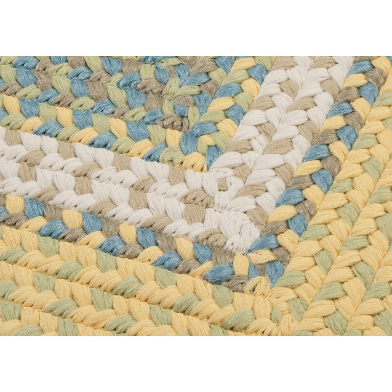 Tapis géométrique jaune en polypropylène Aylo, Rectangle 12 pi x 15 pi, Jaune