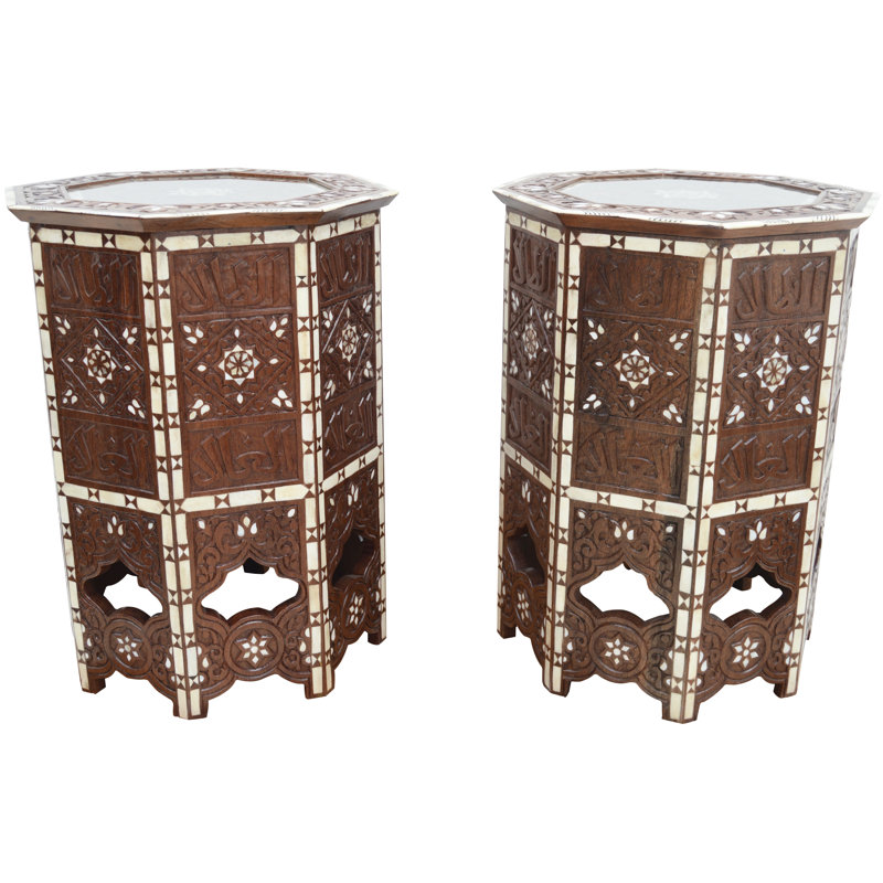 Syrian Glass End Table, Brown