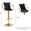 2 chaises de bar en velours noir, rotation à 360 degrés, hauteur réglable, sophistiquée pour la salle à manger et le pivot, siège repas