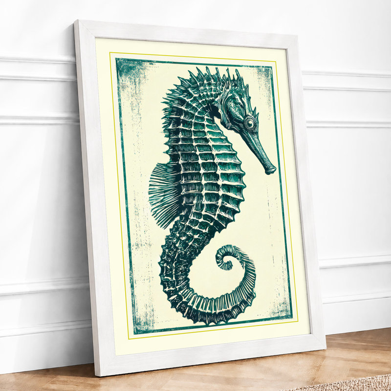 Seahorse Study Coastal - Print, A2 - 59.4 x 42.0 cm, White